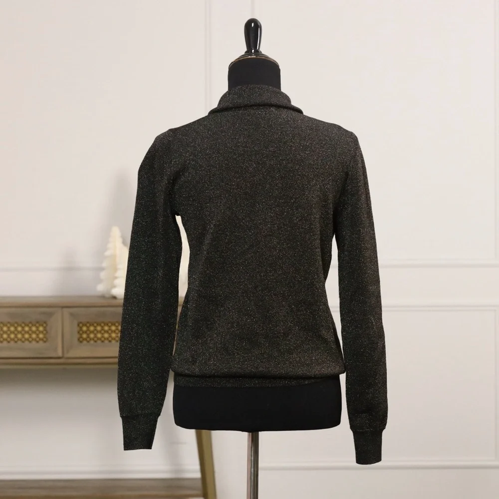 J. Crew Black Sparkle Turtleneck Sweater